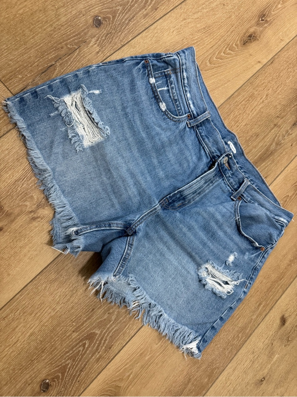 Old Navy Light Blue Distressed Denim Cutoff Shorts